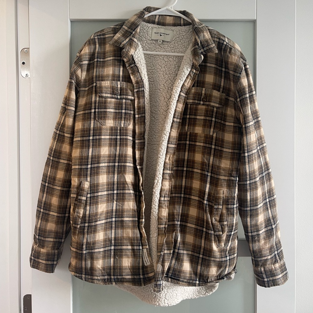 Modern Amusement Sherpa Lined Plaid Jacket